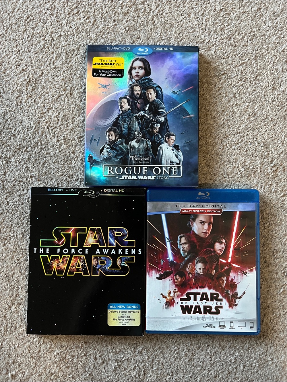 Disney Star Wars Blu-ray Collection - Set of x3 Movies